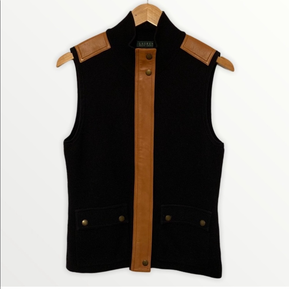 Ralph Lauren | Genuine Leather Button Vest